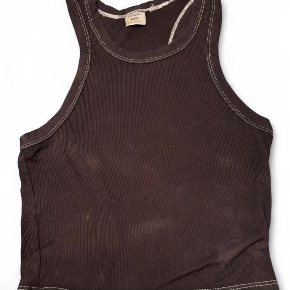 Sunday Best Black Ribbed Tank